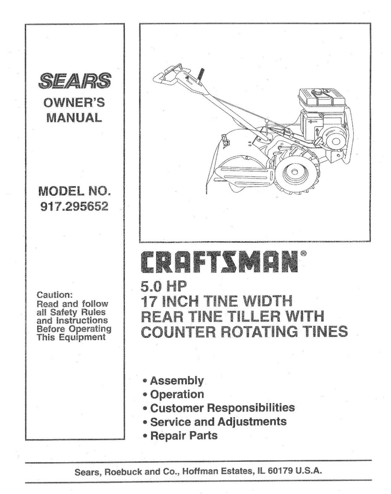 Craftsman Front Tine Tiller Manual